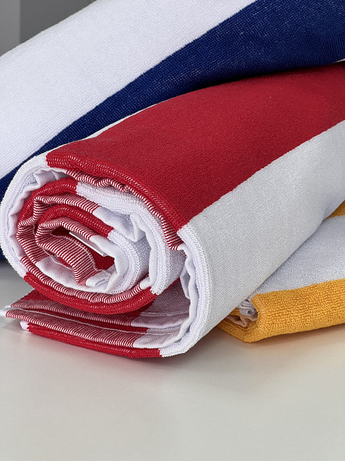 Пляжний рушник Ideal Textile махровий в смужку 90х170см (56860346) Чернівці - фото 7