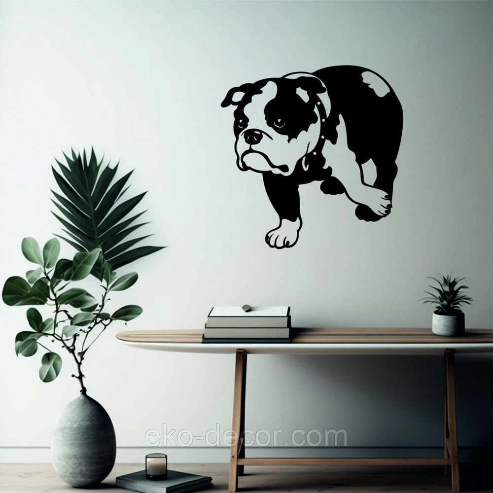 Декоративное настенное Панно «Бульдог» , Декор на стену 90*90 см, Черный Киев - изображение 9