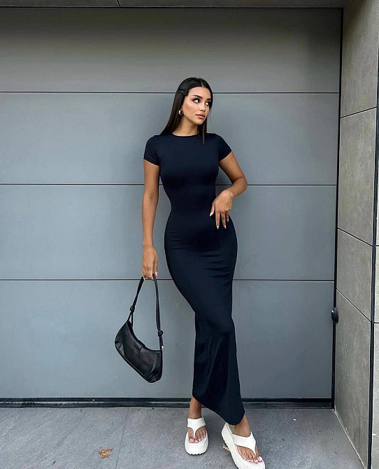 Женское стильное элегантное длинное платье из качественной вискозы Графит, 44/46 Одесса - изображение 9