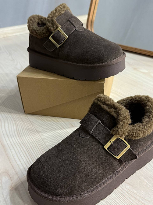 Ботинки женские Hengji 003-7 угги натуральная замша с пряжкой коричневые, 36, 23 см Киев - изображение 20