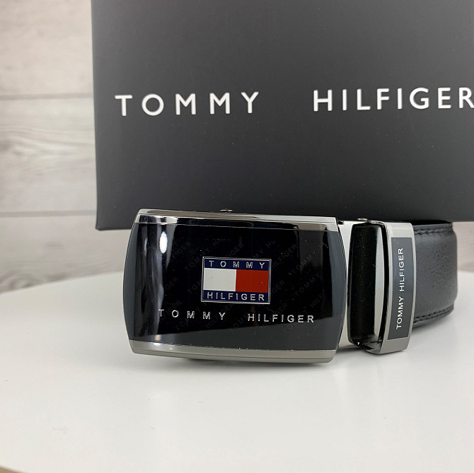 Мужской ремень Tommy Hilfiger Томи Хилфигер, пояс из эко кожи в подарочной коробке, черныйMasterSem Киев - изображение 4