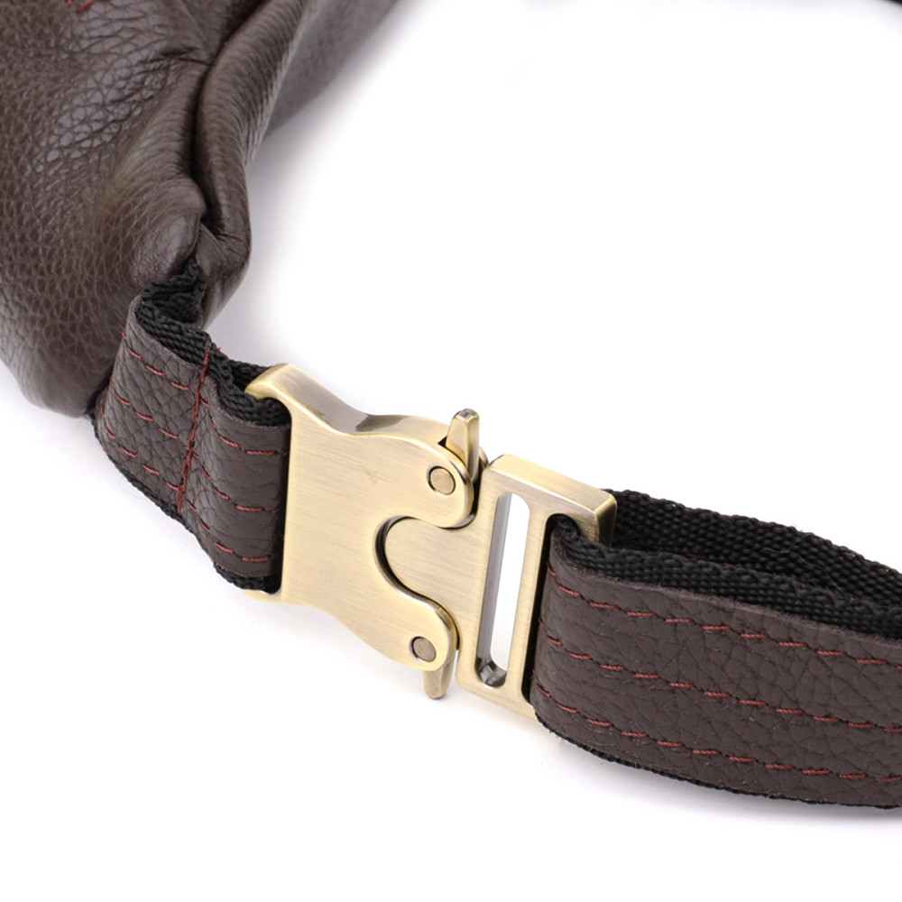 Стильна сумка бананка із зернистої натуральної шкіри Коричневий (SHVIGEL) Київ - фото 10