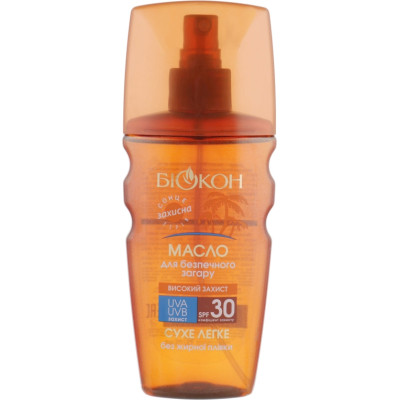 Средство для загара Біокон Масло для безопасного загара Высокая защита SPF 30 160 мл (4820160033269) Винница - изображение 1