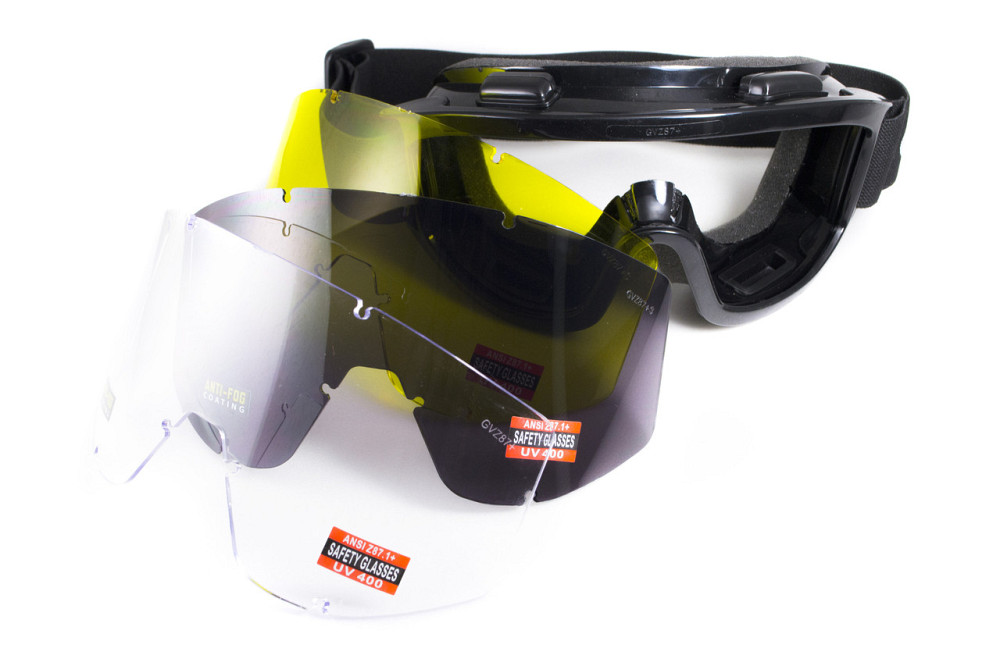 Захисні окуляри Global Vision Wind-Shield 3 lens KIT Anti-Fog, три змінних лінзи Запоріжжя - фото 3
