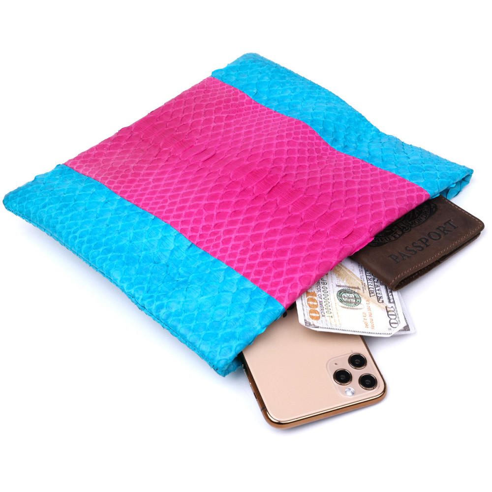 Яскравий жіночий клатч Snake Leather sale_14993 Рожевий Київ - фото 3