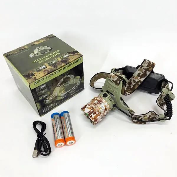 Потужний ліхтар налобний 2130 зі світлодіодом T6, АКБ 18650 х 2 шт, ЗУ micro USB Бровари - фото 10