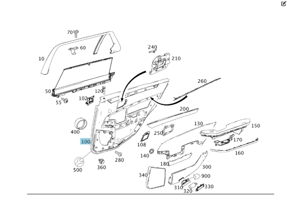 Mercedes-Benz  A2127300170 9G50 Карта задніх лівих дверей комбінована шкіра чорна E-class W212 E-class S212 Одесса