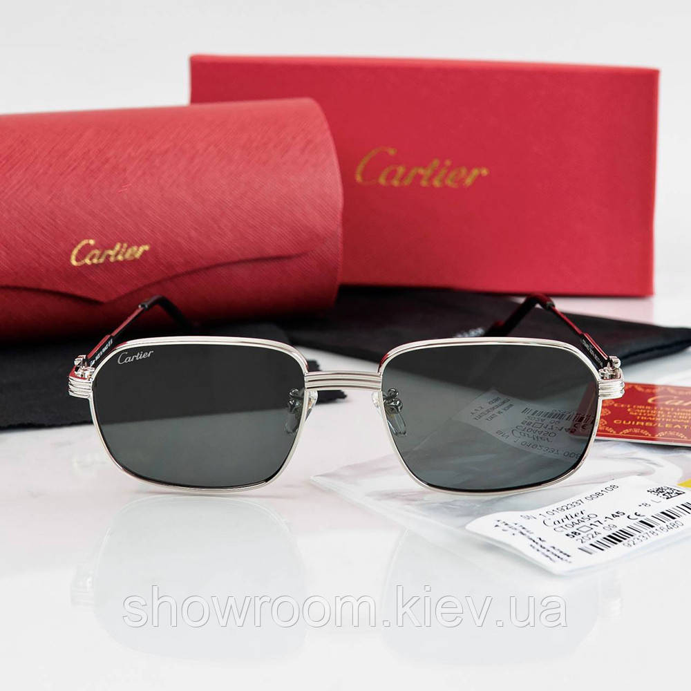 Чоловічі сонцезахисні окуляри (0445) silver Lux Київ - фото 6