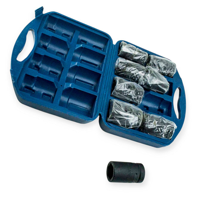 Набір ударних головок 1" 24, 27, 30, 32, 33, 36, 38, 41 мм (пластиковий кейс) Мукачево - фото 1