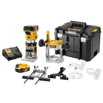 Фрезер DeWALT 18В XR Li-lon, безщітковий, 16000-25500 об/хв, цанга 6-8мм, 2x5Ah, TSTAK (DCW604P2) Вінниця