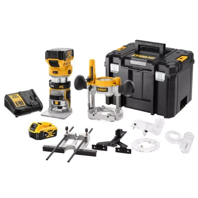 Фрезер DeWALT 18В XR Li-lon, бесщёточный, 16000-25500 об/мин, цанга 6-8мм, 2x5Ah, TSTAK (DCW604P2) Винница - изображение 2