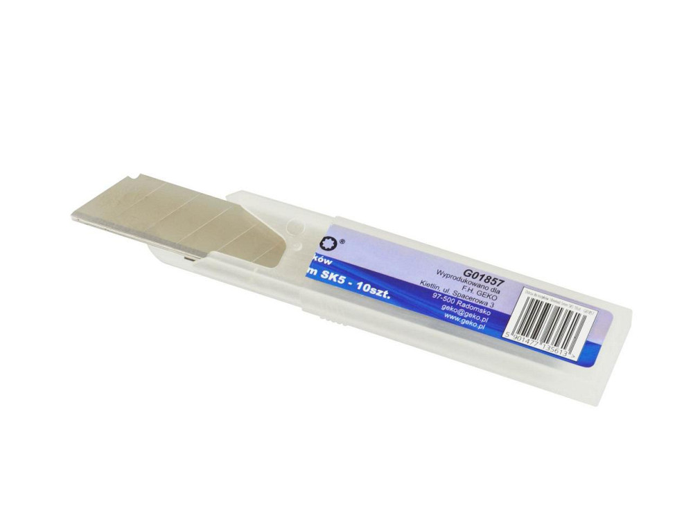 Леза ламані канцелярського ножа "GeKo" (10шт.) зі сталі SK5 18 / 0,5мм Київ - фото 2