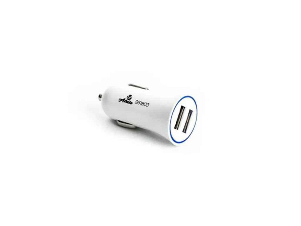 Зарядний пристрій 12V Автомобільний 2 USB (24V - 5V 2,1A) білий ТМ 12 Atelie Київ - фото 1