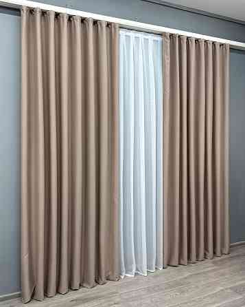 Комплект готових штор VR-Textil Блекаут Midnight № 1824ш Світле какао 150х290 см 2 шт (33-0817) Київ