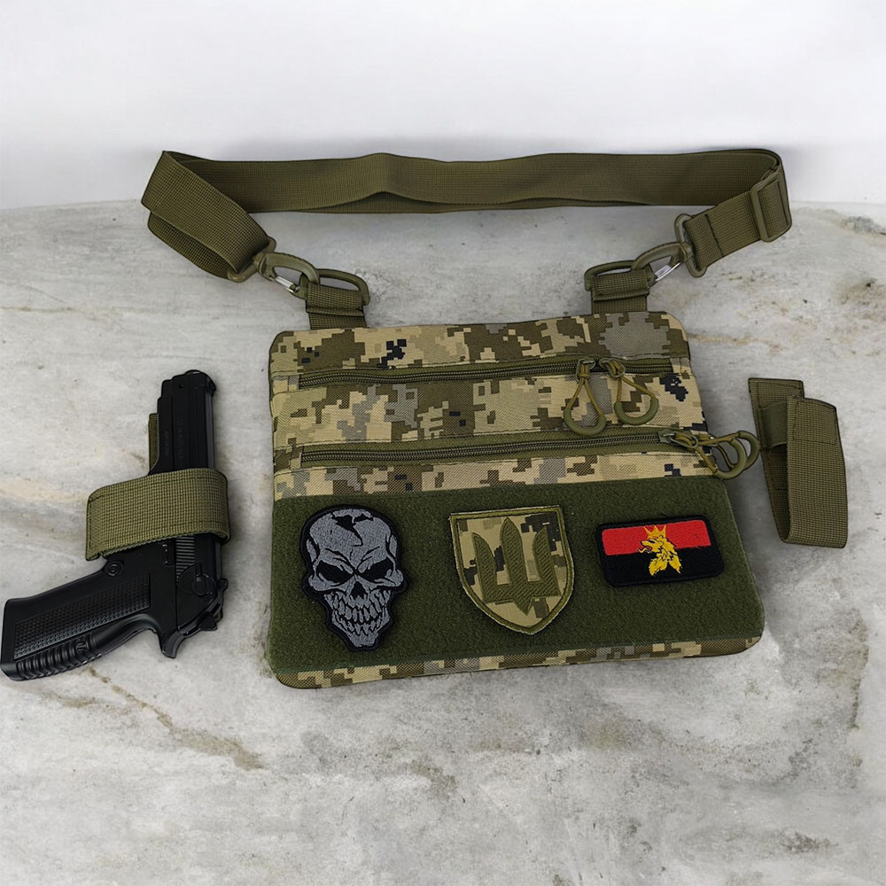 Качественная сумка-кобура, Армейская мужская сумка нагрудная, Тактическая сумка несессер CL-94 Львов - изображение 10