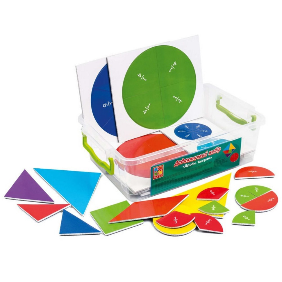 Демонстраційний магнітний набір "Дроби-Танграм" VT5555-03 Вінниця - фото 1