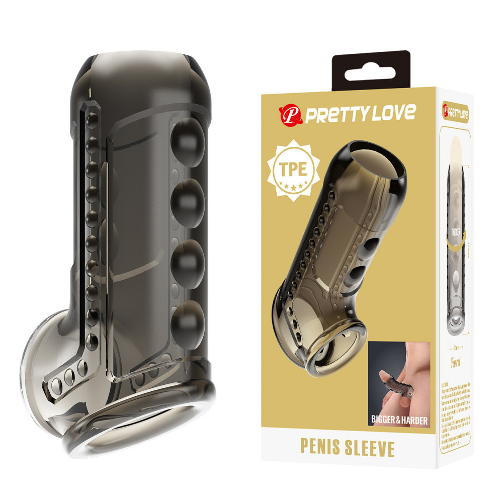 Стимулирующая насадка на пенис Pretty Love - Penis Sleeve Long Smoke, BI-026267 Sex Aura Киев - изображение 1