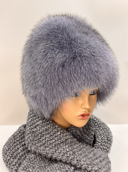 Шапка меховая женская сноп Анастасия Серый Харьков - изображение 6
