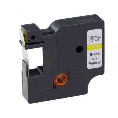 Стрічка для принтера етикеток UKRMARK RL-D-45018P-BK/YE, аналог DYMO S0720580, 12мм х 7м. (900299) Вінниця