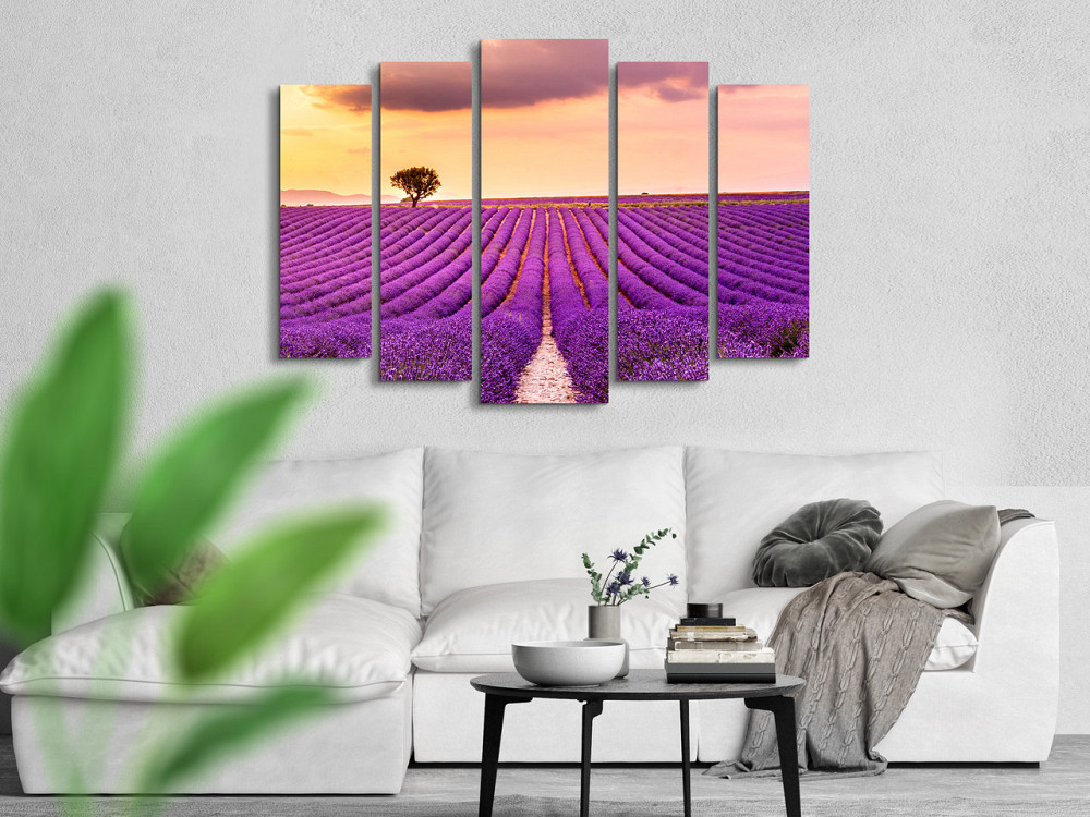 Модульная картина в гостиную / спальню Закат в Поле лаванды Art-402_5 ( 80х118см ) Киев - изображение 2