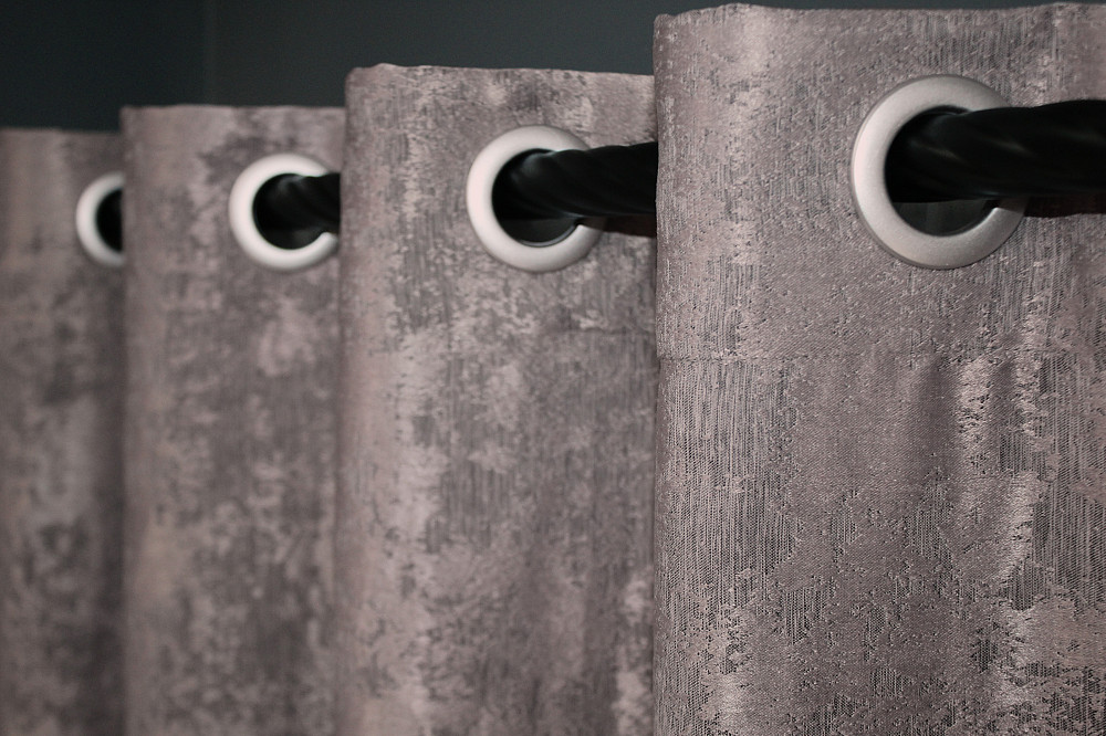 Комплект штор на люверсах VR-Textil Жаккард Sultan YL № 1210ш Серо-пудровый 150х250 см 2 шт (37-0057) Киев - изображение 6