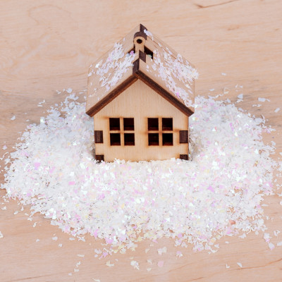 Прикраса декоративна Novogod`ko сніг штучний, білий, перламутровий, дрібний, 80 г (974176) Вінниця - фото 1