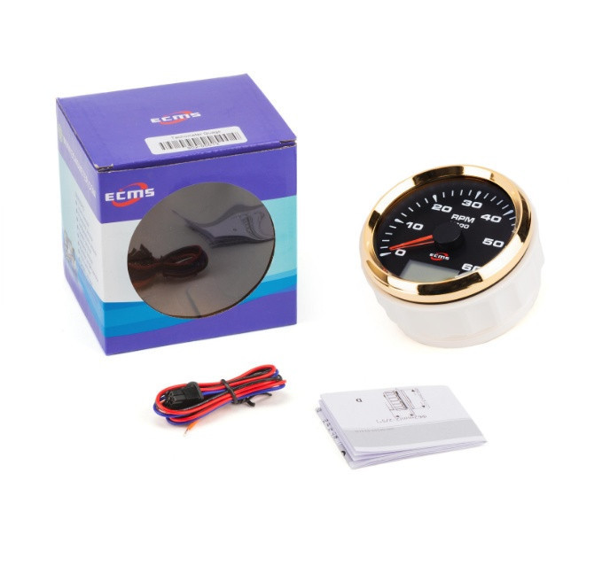 Тахометр з мотогодинами для човнів катерів тракторів Ecms Діаметр 85Мм Київ - фото 3