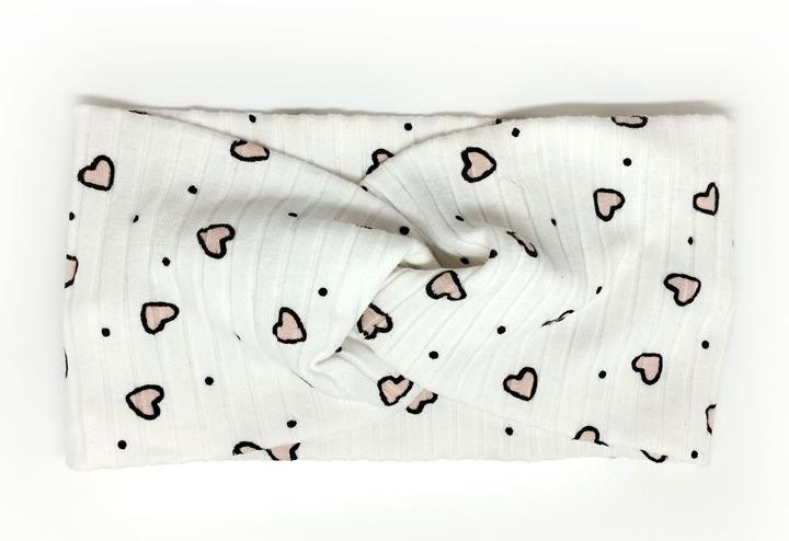 Повязка на голову для девочки белая Сердечки Киев - изображение 1