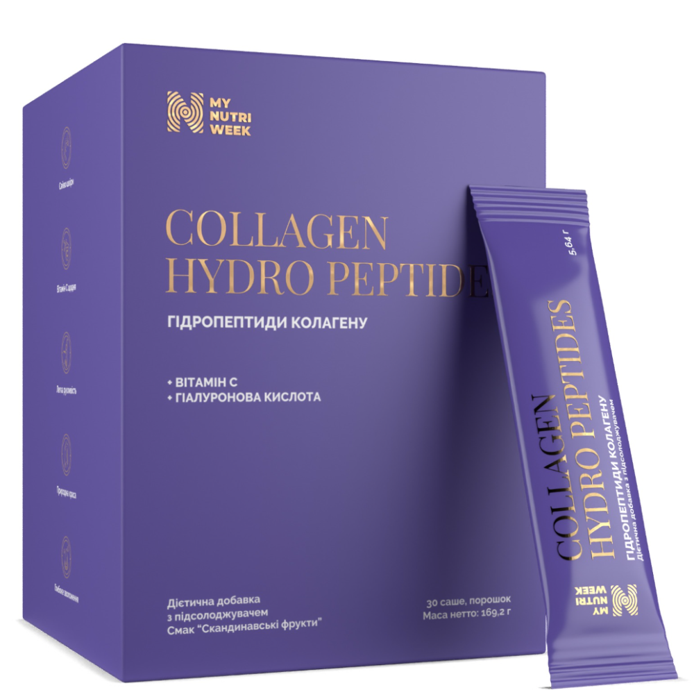 Гідропептиди колагену My Nutri Week Collagen Hydro Peptides 30 саше (169,2 г) скандінавськи фрукти Київ - фото 1