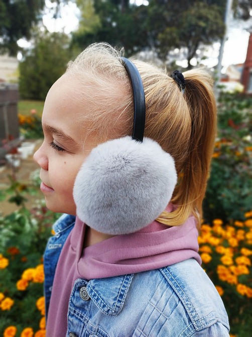 Наушники меховые женские из Rex Светло-серый Харьков - изображение 4