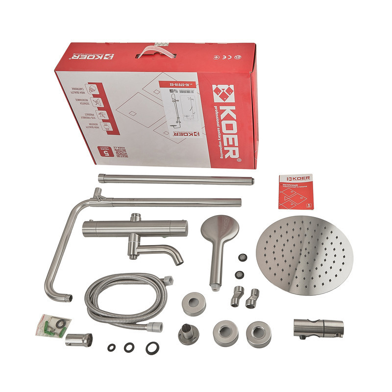 Душова колона з термостатичним змішувачем Koer KI-57018-02 3 функції, з нерж.сталі SUS304 (Колір нерж) (KR5545) Київ - фото 6