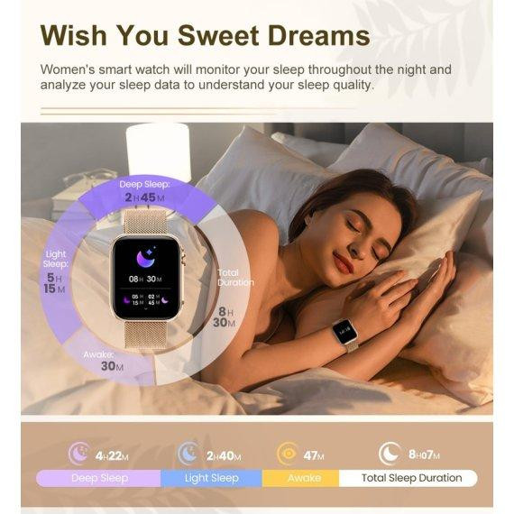 Женские умные смарт часы Smart Sensation + 2 ремешка (Gold) Винница - изображение 10