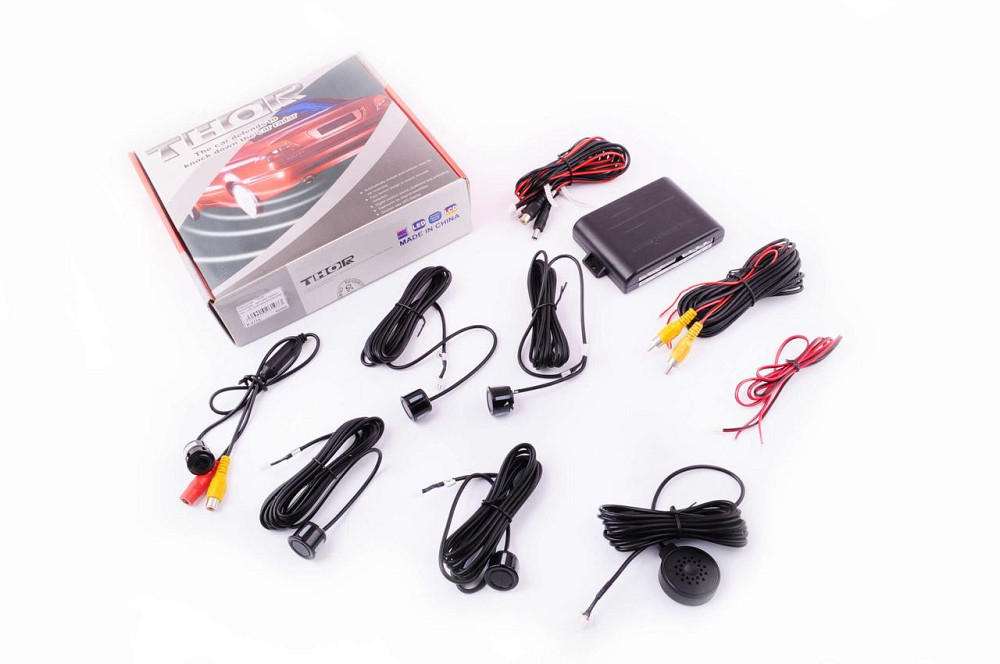 Парктронік mod:PA104 (датчики чорні 4шт, CMOS камера, відеовихід, монтажний комплект) THOR Мукачево - фото 1