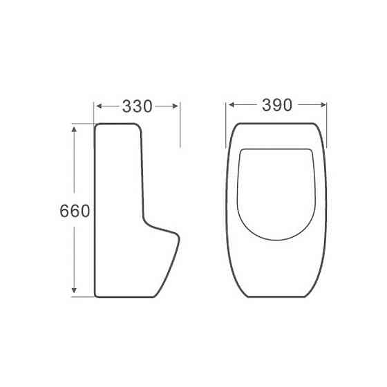 Пісуар підвісний Qtap Crow з краном-дозатором 390х330х660 White QT0588112HW Київ
