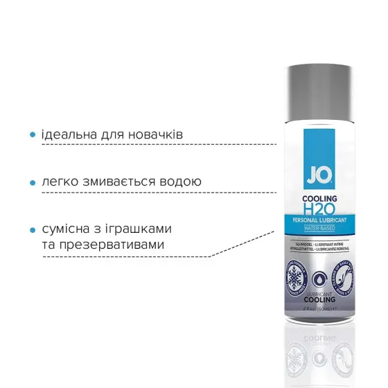 Охолоджувальна змазка на водній основі System JO H2O COOLING (60 мл) з ментолом, рослинний гліцерин Львів