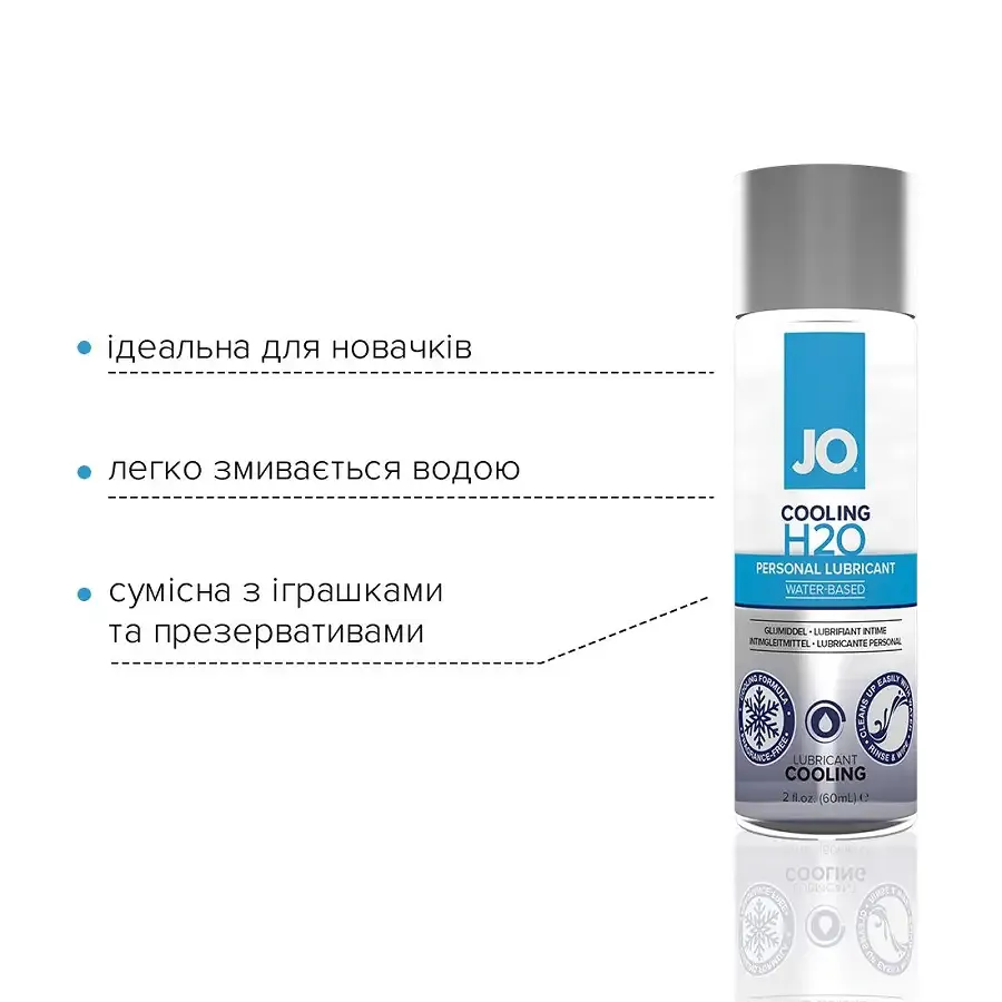 Охолоджувальна змазка на водній основі System JO H2O COOLING (60 мл) з ментолом, рослинний гліцерин Львів - фото 3
