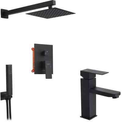 Душевой гарнитур Kroner Edelstahl Kubus-SCH082+ змішувач Edelstahl Kubus-SCH010 (CVS30181) Винница