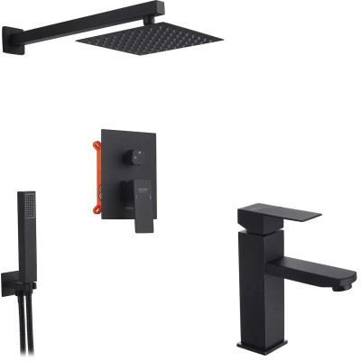 Душовий гарнітур Kroner Edelstahl Kubus-SCH082+ змішувач Edelstahl Kubus-SCH010 (CVS30181) Вінниця - фото 1