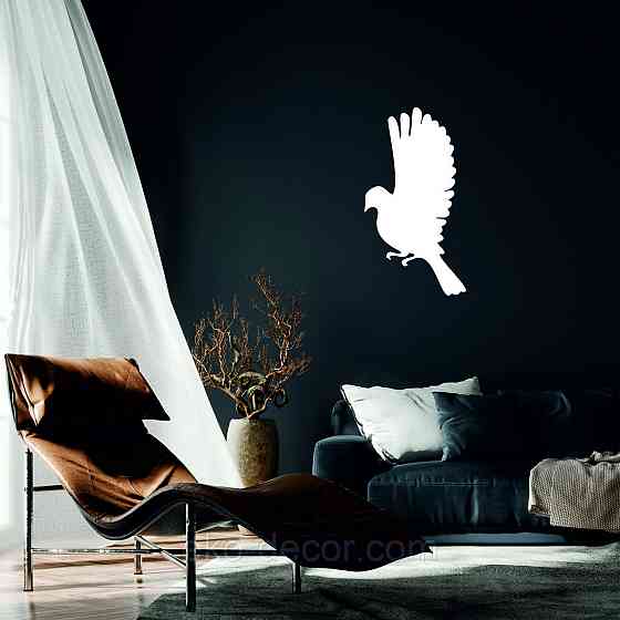 Декоративное настенное Панно «Птичка» Декор на стену(цена за 1шт) 20*10 см, Белый Киев