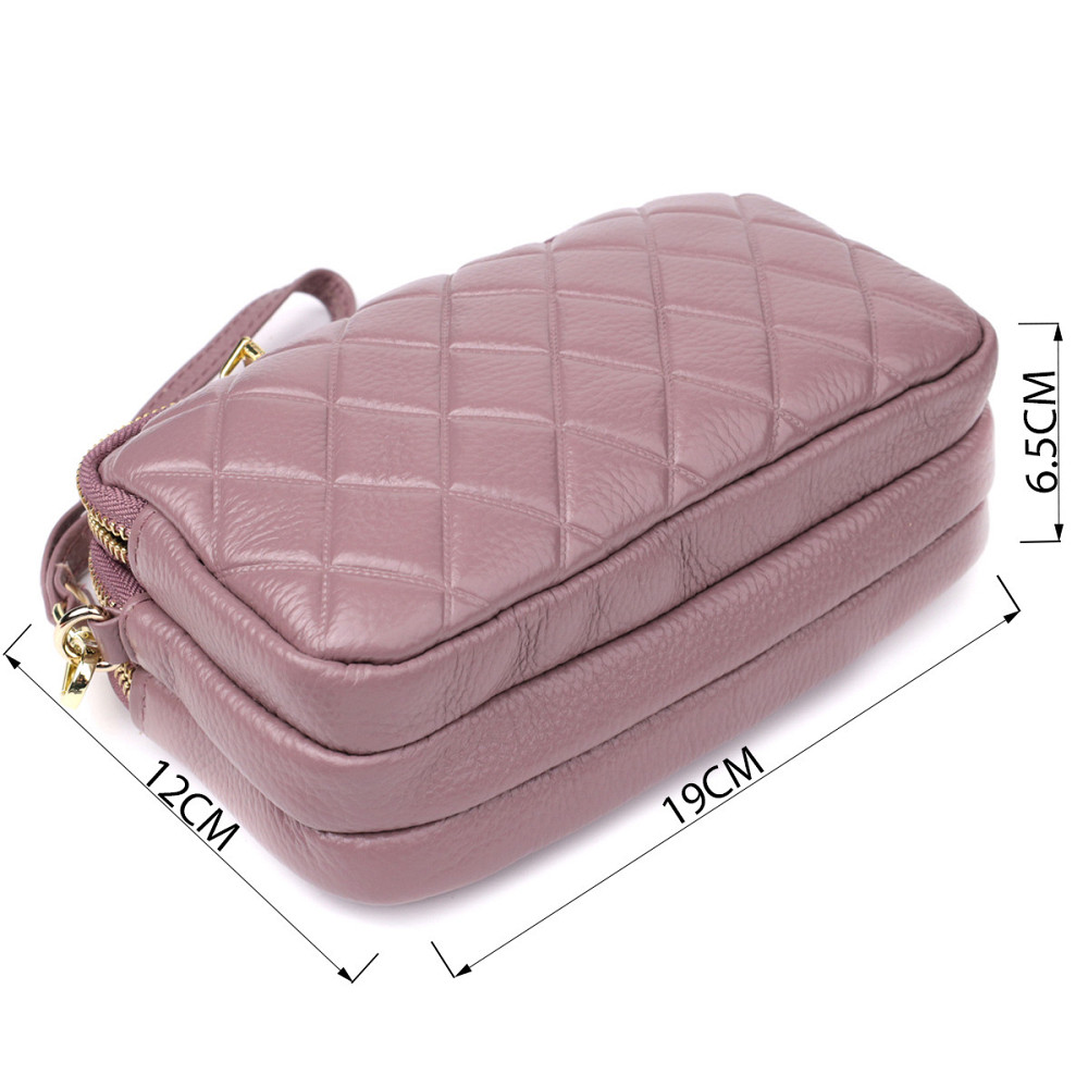 Женская сумка из натуральной кожи с тремя секциями Vintage 22891 Пурпурный Киев - изображение 4