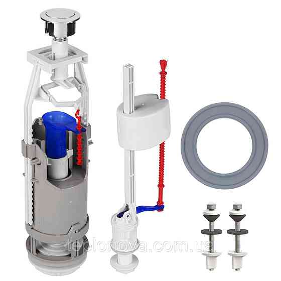 Комплект арматури для зливного бачка з нижньою подачею води 1/2", з одним режимом зливання АБк-12 Чернівці
