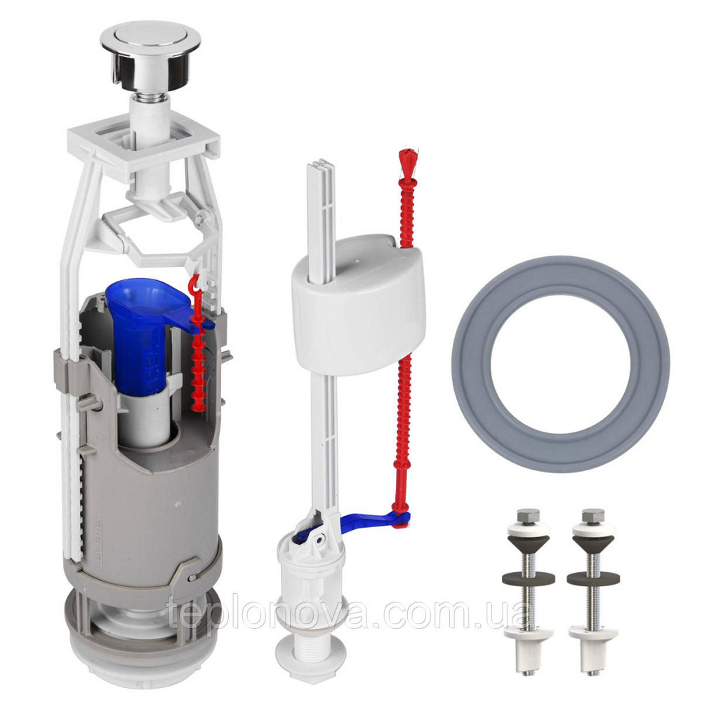 Комплект арматури для зливного бачка з нижньою подачею води 1/2", з одним режимом зливання АБк-12 Чернівці - фото 1