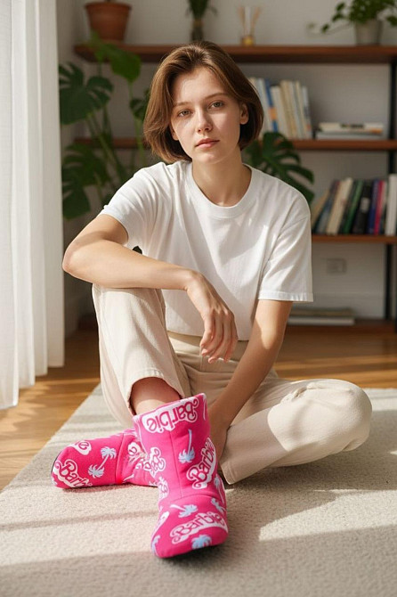 Женские домашние тапочки сапожки розовые теплые угги Одесса - изображение 11