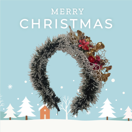 Обруч для волос с мишуры и новогодними игрушками one size разноцветный ручная работа Киев