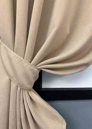 Комплект коротких штор VR-Textil Блэкаут двусторонний Eclipsе № 1817ш Песочный 130х170 см 2 шт (35-0400 Киев