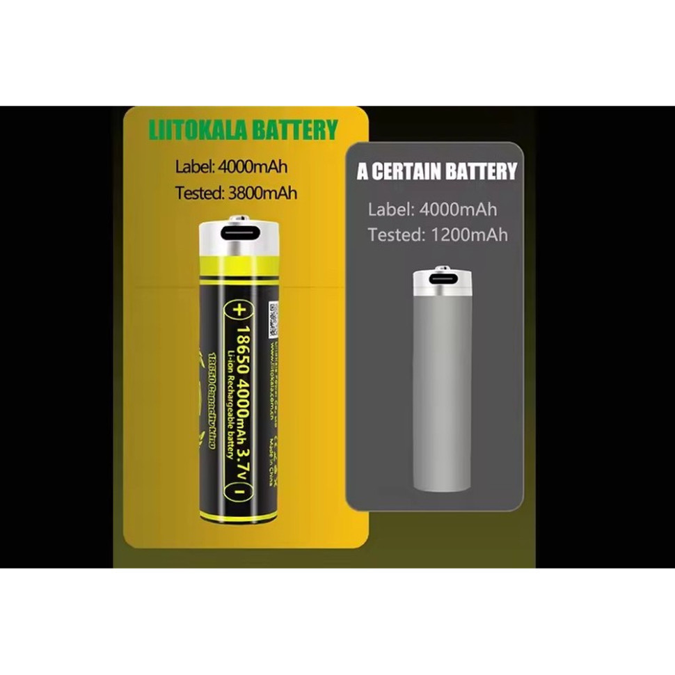 Акумулятор LiitoKala USB-King4000 18650 на 4000 mAh з USB Київ - фото 7
