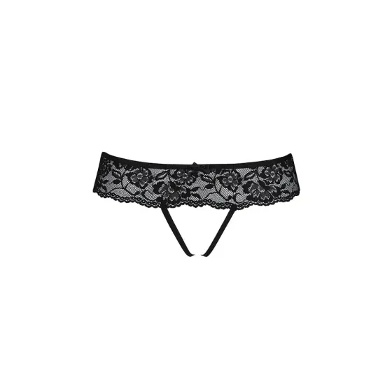 Мереживні стрінги з доступом Passion SENIA THONG S/M, black Львов