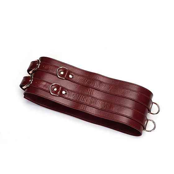 Шкіряний пояс для бондажу Liebe Seele Wine Red Waist Cuff, L Size Sex Aura Київ