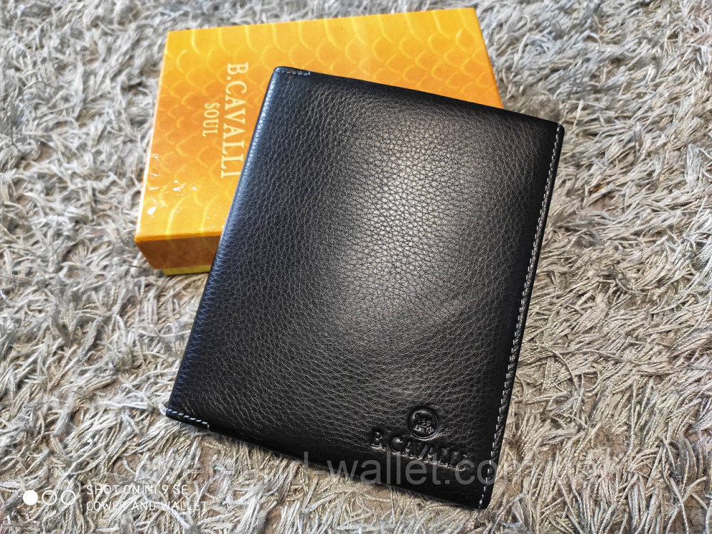 Велика містка шкіряна візитниця картхолдер чорного кольору B.Cavalli 4-465 Київ - фото 8