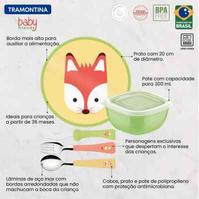 Набор детской посуды Tramontina Baby Friends 23797/908 5 предметов (6710900) Винница